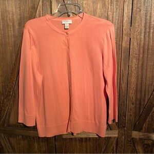 LOFT Coral Button-Up Cardigan